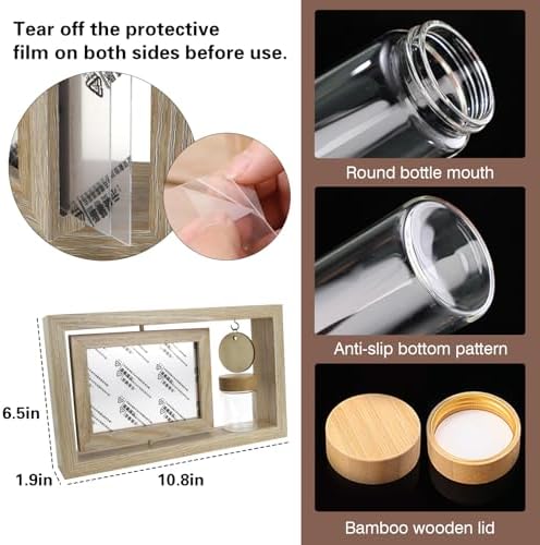 Close-up of the high-quality MDF wood texture and sealed glass container on the Liannan frame.