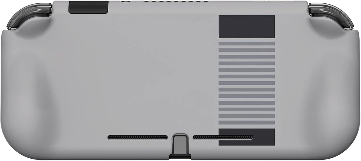 PlayVital protective grip cover installed on Nintendo Switch Lite console in handheld use