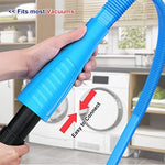 Long wooden handle lint brush for cleaning refrigerator coils.
