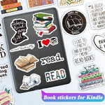 Aesthetic reading stickers applied on a Kindle device