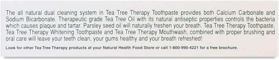 Tea Tree Therapy oral care twin pack container layout