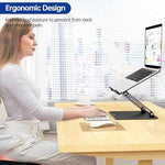 Besign ergonomic adjustable notebook riser showing silicone rubber padding
