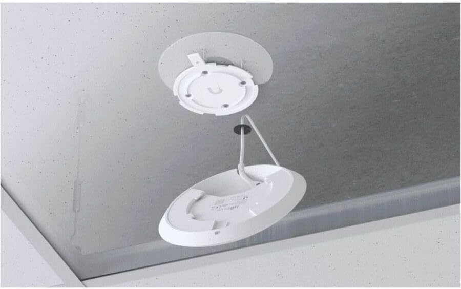 Ubiquiti Networks Wi-Fi 6 access point showing the rear Gigabit Ethernet RJ-45 network connection port
