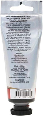 Mont Marte 75ml acrylic tube texture swatch display