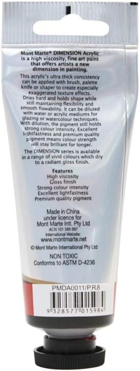Mont Marte 75ml acrylic tube texture swatch display