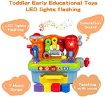 Woby pretend play tool kit for kids with hammer nails and mechanical sound effects
