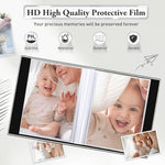 EJBLFE linen memory book being filled with family vacation pictures