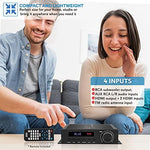 Pyle home audio receiver media setup showcasing HDMI and auxiliary input options