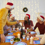 Holiday table setting with Zachely snowflake disposable tableware