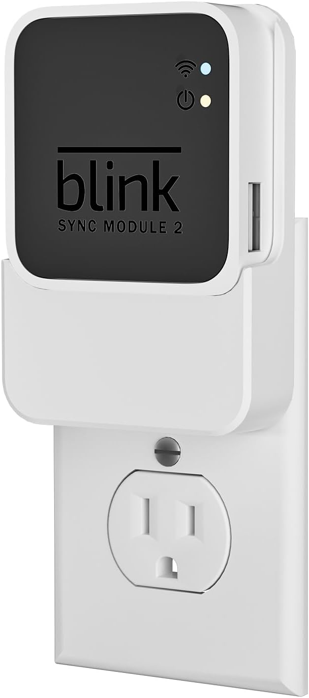 Aaeytby outlet wall mount for blink sync module 2 front view white premium bracket charging solution