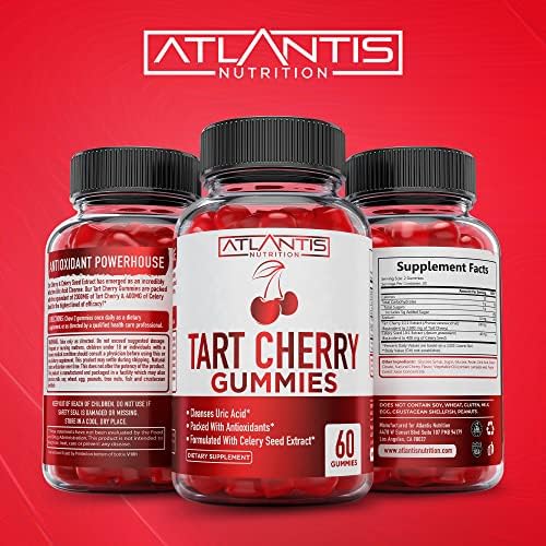 Close up of tart cherry and celery seed extract gummy texture