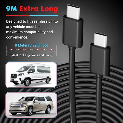 Detailed shot highlighting the heavy-duty heat-resistant outer coating of the ROVE ultimate dash cam cable.