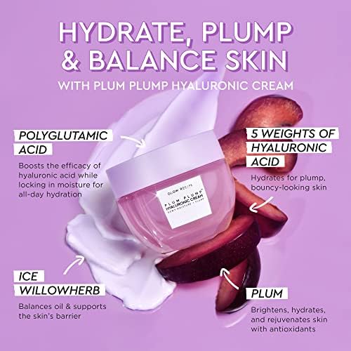 Glow Recipe Plum Plump Hyaluronic Acid Face Cream Moisturizer, Korean Moisturizer for Dry Skin, Plumping + Firming Hydration, Polyglutamic Acid + Peptides, Refillable (50ml) - Image 4