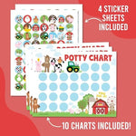 Hadley Designs farm animal stickers sheet showing sixty three individual reward stickers.