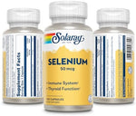 Solaray Selenium 50mcg wellness supplement bottle demonstrating premium quality packaging