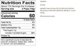 Nutritional and allergy information label on the back of the Charms candy bag.