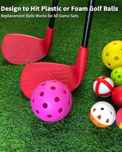 Kofull red golf clubs set showing adjustable length range