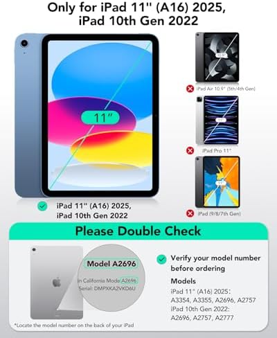 ESR iPad 10th Generation magnetic detachable keyboard separated from the protective tablet cover