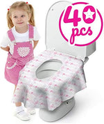 Cadily Princess toddler hygiene seat covers showing the pink pattern waterproof material