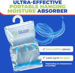Fragrance free moisture absorber bag hanging in a wardrobe