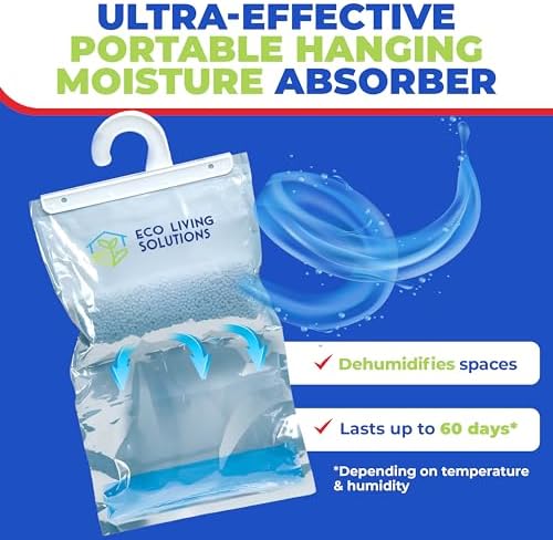 Fragrance free moisture absorber bag hanging in a wardrobe