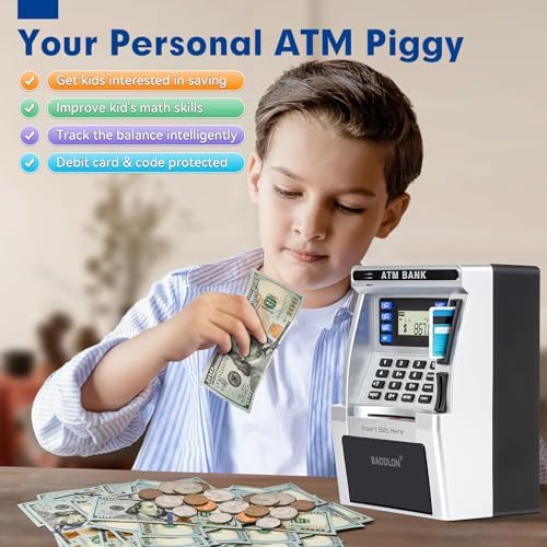 BAODLON electronic savings safe showing the premium black ABS plastic exterior design.