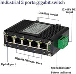 Centopto unmanaged hardened network switch side angle highlighting compact aluminum housing.