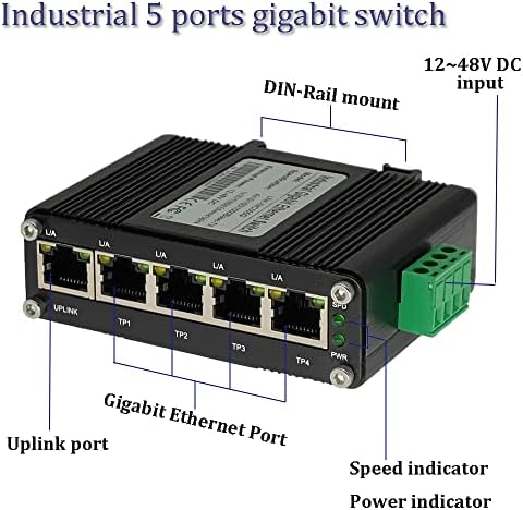 Centopto unmanaged hardened network switch side angle highlighting compact aluminum housing.