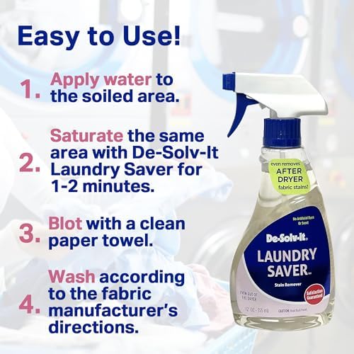 De-Solv-it Laundry Saver being used as a pre-wash treatment for dried-on stains.