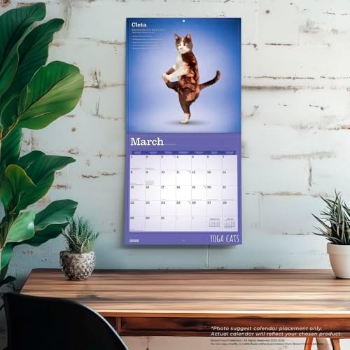 Yoga Cats OFFICIAL | 2026 12 x 24 Inch (Hanging) Monthly Square Wall Calendar | Plastic-Free | BrownTrout | Animals Humor Pets - Image 6
