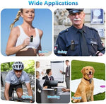 Wevoor mini body camera with audio showing the built in display screen.