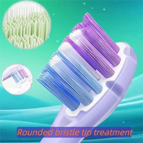 Close up of contoured DuPont nylon bristles on replacement brush head