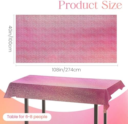 Close up of hot pink shiny foil party table cover texture