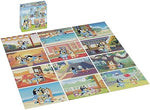 Spin Master Bluey preschool puzzles displayed out of the box featuring forty-eight piece wood and die-cut designs.