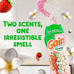 Back label of Gain Tango twenty one point one ounce bottle showing instructions