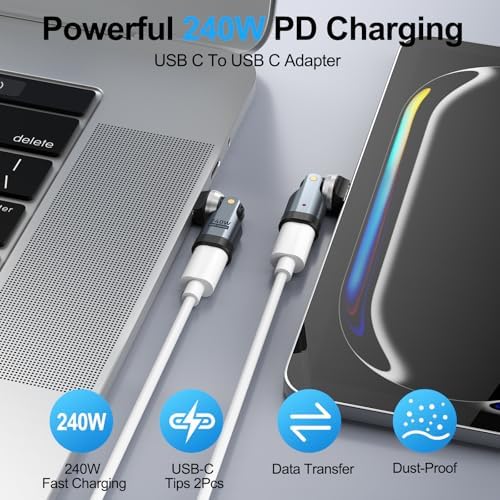 Maxaux dual joint rotating Type C adapter reducing cord strain on a modern smartphone screen