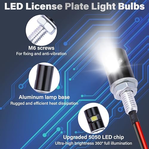 Ecocstm LED license plate light installed on motorcycle
