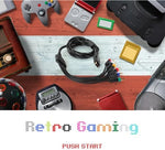 USA imported gaming accessory packaging layout for television video setup.