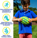 Franklin Sports soft youth football showcasing the spiral groove grip pattern.