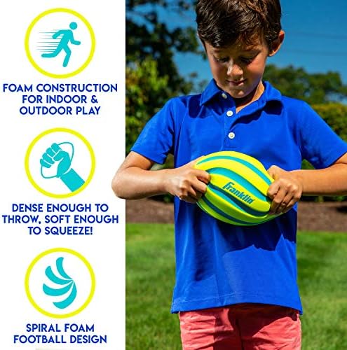 Franklin Sports soft youth football showcasing the spiral groove grip pattern.