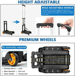Car seat secured to Toribio roller cart with buckle webbing