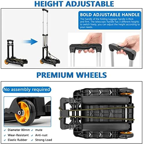 Car seat secured to Toribio roller cart with buckle webbing