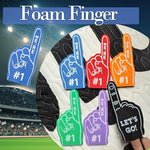 Seevor mini foam hands being worn on fingers for birthday party celebrations