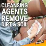 Authentic leather care protective wipes for luxury car truck and motorcycle interiors