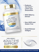 Carlyle Adult Eye Support bottle with Lutein and Zeaxanthin text