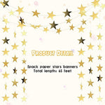 Spakon gold glitter stars close up showing the shimmer paper and thread details
