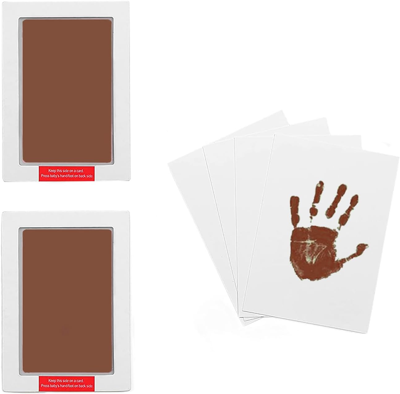 Baby Mushroom inkless hand and footprint kit front view showcasing the packaging and brown color theme.