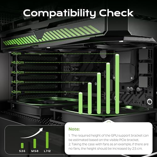 Premium computer component sag prevention bracket supporting a heavy desktop video card