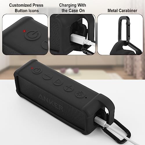 TXEsign black speaker cover back view showcasing the integrated carrying handle