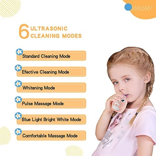 Childrens automatic U-shaped sonic toothbrush with interchangeable brush heads